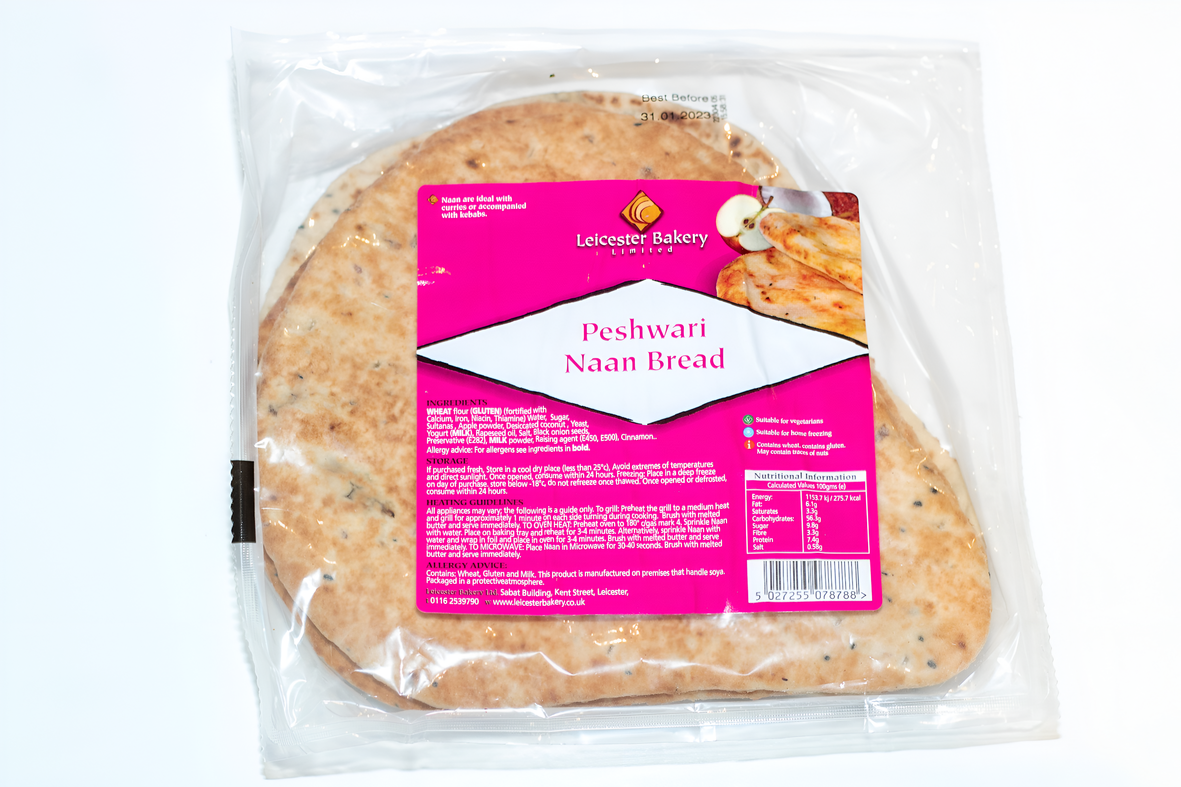 Leicester Bakery Naan - Pear Shaped Peshwari 3pc